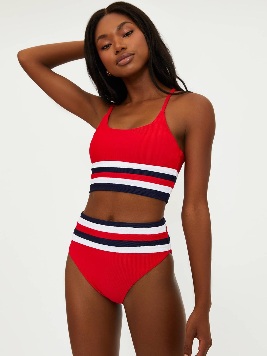 Beach Riot Bikini 2 Piece Set-Mae Top & Millie Bottom In American Colorblock New